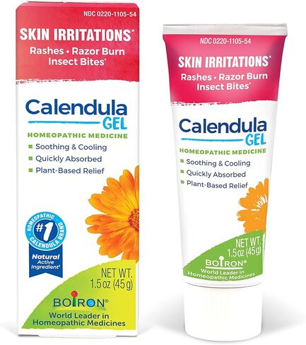 Boiron Calendula Gel Relief from Rashes, Skin Irritations, Razor Burn, Insect Bites, or Sunburns - Non-Greasy and Fragrance-Free - 2.6 oz in Kuwait