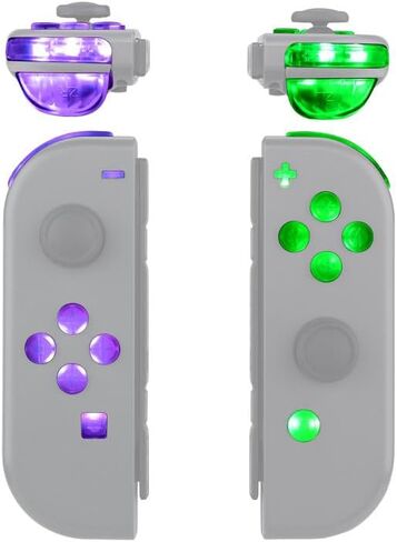 eXtremeRate 7 Colors 9 Modes NS Joycon DFS LED Kit for Nintendo Switch, Multi-Colors Luminated ABXY Trigger Face Buttons for Nintendo Switch & Switch OLED Model Joy-Con - JoyCon NOT Included in Saudi Arabia