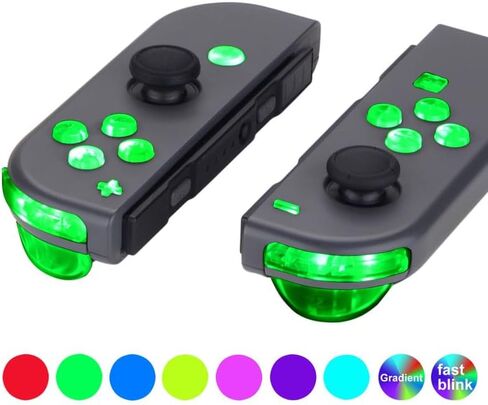 eXtremeRate 7 Colors 9 Modes NS Joycon DFS LED Kit for Nintendo Switch, Multi-Colors Luminated ABXY Trigger Face Buttons for Nintendo Switch & Switch OLED Model Joy-Con - JoyCon NOT Included in Saudi Arabia