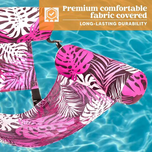 Sloosh 3 Packs Pool Lounge Chair, Stripe Pattern Hammock Inflatable Swimming Pool Water Floating Chair for Outdoor, Beach, Pool, Lake in Kuwait