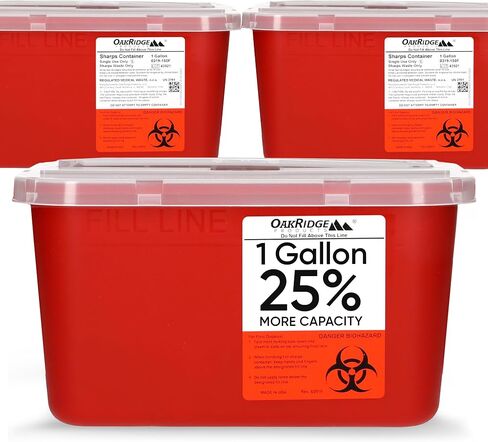 One Gallon Sharps Containers with Pop Up Lid (Two Pack) by Oakridge Products in Saudi Arabia