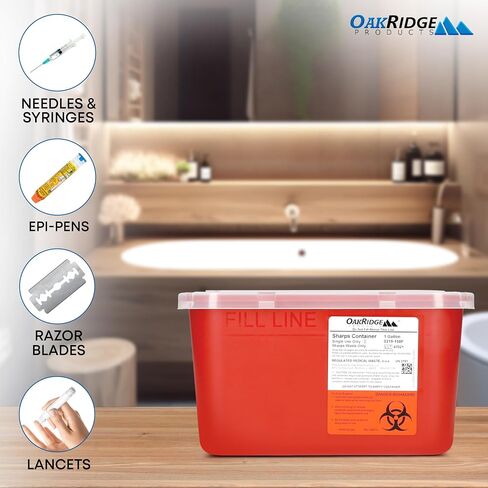 One Gallon Sharps Containers with Pop Up Lid (Two Pack) by Oakridge Products in Saudi Arabia