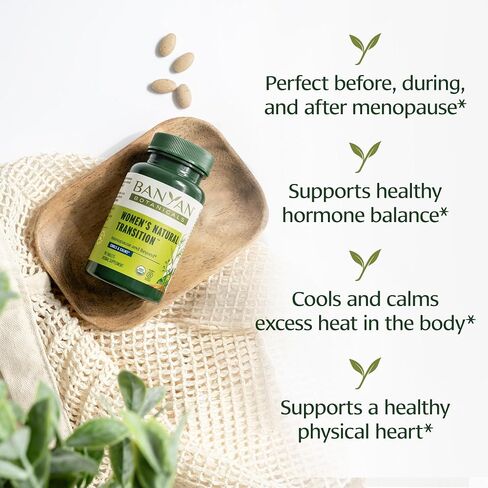 Banyan Botanicals Women’s Natural Transition – Organic Menopause Supplement with Shatavari Root & Vidari Kanda – Herbal Support For Menopause & Beyond* – 90 Tablets – Non GMO Sustainably Sourced Vegan in Saudi Arabia