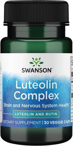 Swanson Luteolin Complex w/Rutin - Brain Support Supplement Promoting Memory, Mood & Cognitive Health - Natural Formula to Help Maintain Nervous System - (30 Veggie Capsules) in Saudi Arabia