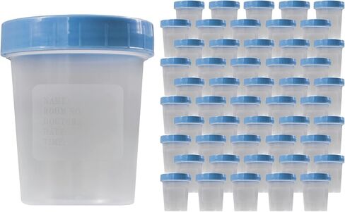 Specimen Cups with Leak Proof Screw on Lids - 4oz [Pack of 25] Clear Non-Sterile Urine Sample Jars - Containers for Safe Pee, Stool, Semen Sample Collection for Testing (25) in Saudi Arabia