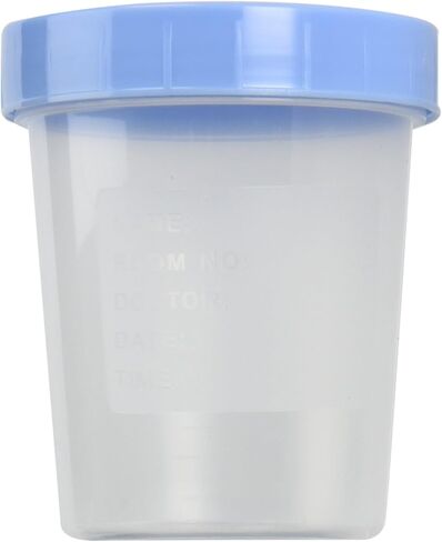 Specimen Cups with Leak Proof Screw on Lids - 4oz [Pack of 25] Clear Non-Sterile Urine Sample Jars - Containers for Safe Pee, Stool, Semen Sample Collection for Testing (25) in Saudi Arabia