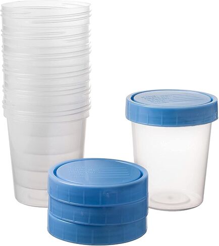 Specimen Cups with Leak Proof Screw on Lids - 4oz [Pack of 25] Clear Non-Sterile Urine Sample Jars - Containers for Safe Pee, Stool, Semen Sample Collection for Testing (25) in Saudi Arabia