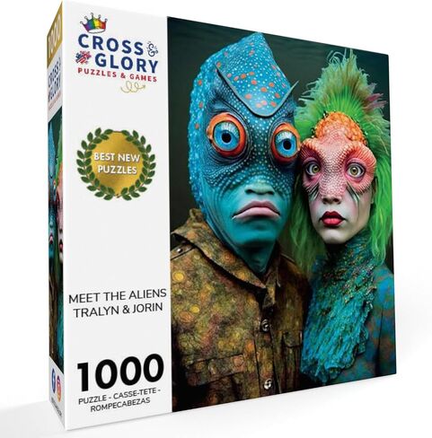 'Meet The Aliens: Myrrha and Zarek' from Cross & Glory - 1000 Piece Jigsaw Puzzle - Award-Winning, Adult Puzzle - Best New Puzzles for Brain Challenge and Fun in Saudi Arabia