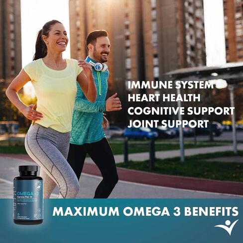 Omega-3 Supreme 1400 mg Wild Alaskan Fish Oil | IFOS Certified EPA DHA, Sustainable, Burpless, Veg Enteric Coated for Absorption (3 Mo Supply,180 Softgels) in Saudi Arabia