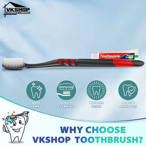 VKshop 100 فرشاة أسنان فحمية، مجموعة فرشاة أسنان للسفر ملفوفة بشكل فردي للبالغين والأطفال، مجموعة فرش أسنان يدوية للاستعمال مرة واحدة (4 ألوان) in Kuwait