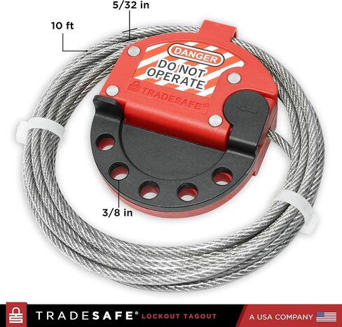 قفل كابل قفل تراجع تراديسايف. قفل كبل مطلي بالفينيل الصلب القابل للتعديل لتطبيقات قفل خارج بطاقة التعريف. يعمل مع أقفال السلامة لوتو in Kuwait