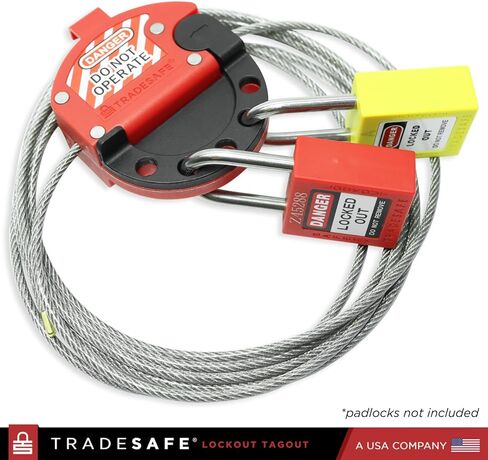 قفل كابل قفل تراجع تراديسايف. قفل كبل مطلي بالفينيل الصلب القابل للتعديل لتطبيقات قفل خارج بطاقة التعريف. يعمل مع أقفال السلامة لوتو in Kuwait