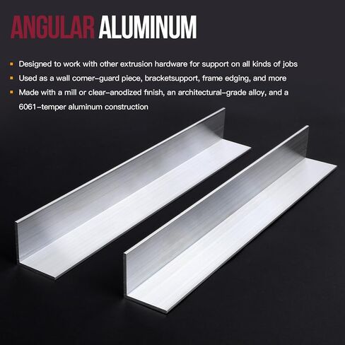 13Inch Aluminum Angle Stock, 3" x 3"x 1/4" Angle Aluminum 6061, T6511 Mill Stock 1/4" Thick 1PCS in Kuwait