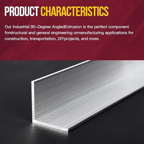 13Inch Aluminum Angle Stock, 3" x 3"x 1/4" Angle Aluminum 6061, T6511 Mill Stock 1/4" Thick 1PCS in Kuwait