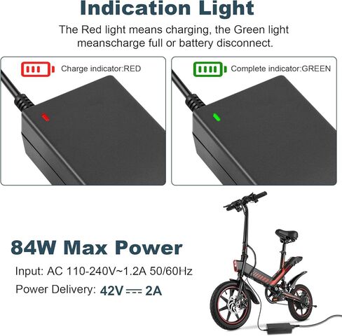 شاحن 84W 42V 2A لـ Bird Lime Lime-S Skip Spin Xiaomi M365 - شاحن سكوتر كهربائي - شاحن Brid، شاحن Lime - 1 Pin in Saudi Arabia