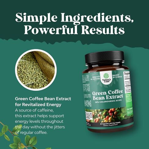 Green Coffee Bean Extract for Weight Loss - Weight Loss Pills for Women and Men - Appetite Suppressants for Weight Loss with Chlorogenic Acid - Herbal Fat Burner to Assist with Weight Loss 120 Count in Saudi Arabia