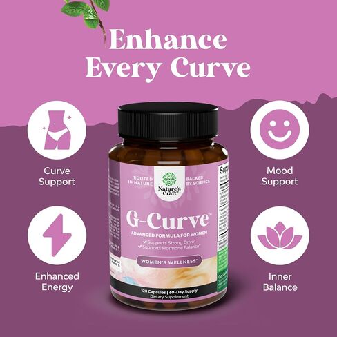حبوب منع الحمل G-Curve للثدي والمؤخرة قد تدعم المنحنيات الحسية - حبوب تعزيز الأعشاب مع عشبة العنزة للنساء مستخلص بالميتو المنشاري وإل-أرجينين *قد تختلف النتائج in Kuwait