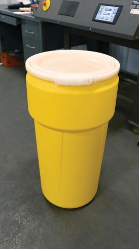 Eagle 20 Gallon Lab Pack Barrel Drum with Plastic Lever Lock Band, Height: 31 in Width:16 in Depth:16 in, Black, 1623BLK in Kuwait
