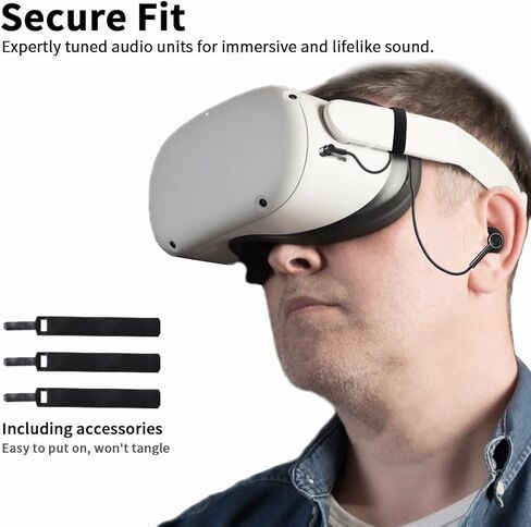 سماعات أذن للألعاب لسماعات الواقع الافتراضي لملحقات Oculus Quest 2، صوت فائق، مقاومة للتشابك لسماعات الرأس نصف داخل الأذن Quest 2، ملحقات VR للصوت المحسن in Kuwait