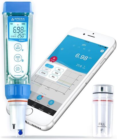 Apera Instruments, LLC-AI3719 PC60-Z Bluetooth Multi-Parameter Smart Tester Powered by ZenTest Mobile App, Measuring pH/Conductivity/TDS/Salinity/Resistivity/Temp. in Saudi Arabia