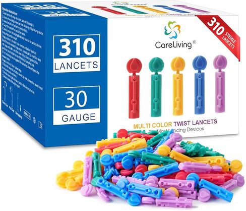 CareLiving Lancets for Diabetes Testing - 30 Gauge Diabetic Lancets for Blood Testing and Glucose Testing - Fits Most Lancing Devices - Sterile, Single Use 30g Blood Sugar Lancets - 310 Count in Kuwait