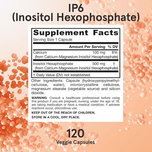 Jarrow Formulas IP6 Inositol Hexaphosphate - 500 mg - 120 كبسولة نباتية - Inositol Hexaphosphate المنقى - مكمل لدعم الصحة المناعية - ما يصل إلى 120 وجبة in Saudi Arabia