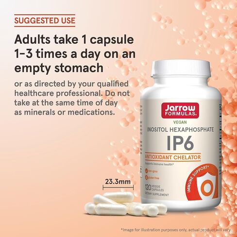 Jarrow Formulas IP6 Inositol Hexaphosphate - 500 mg - 120 كبسولة نباتية - Inositol Hexaphosphate المنقى - مكمل لدعم الصحة المناعية - ما يصل إلى 120 وجبة in Saudi Arabia
