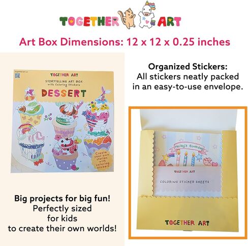 Together Art Designing & Coloring Art Box: Dessert, 300+ Coloring Stickers, (7 Background Sheets & 7 Sticker Sheets, One Bonus Sticker Sheet), Included 16 Crayons, for Kids and The Whole Family in Saudi Arabia