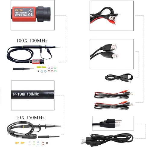 Hantek DSO2D15 راسم الذبذبات لمختبر التخزين الرقمي 150 ميجا هرتز عرض النطاق الترددي 2CH ثنائي القناة 1GSa/s عمق الذاكرة 8 متر مع مولد الموجي 1CH in Kuwait