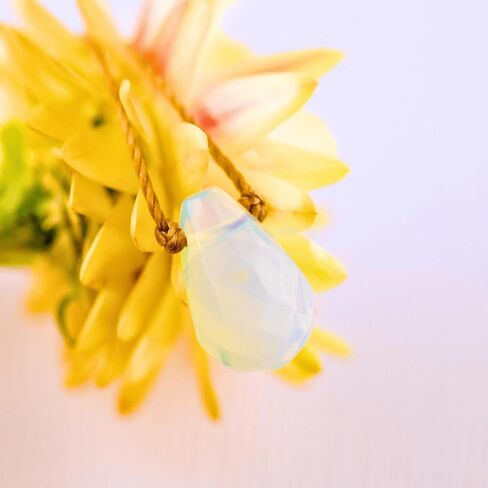 SoulKu Soul Shine Handmade Necklace, Empowering Jewelry With Healing Crystal, Inspirational Jewelry For Women, Mom & Sister, 2"" Extender With Lobster Clasp, 16"" Nylon Cord (Powder Blue, Breathe) in Saudi Arabia
