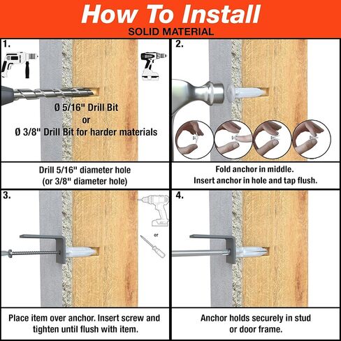 مرساة حائط جفاف منزلية من TOGGLER Toggle TB مع براغيس، Polypropylene, مصنوعة في الولايات المتحدة، نطاق الإمساك 3/8 بوصة إلى 1/2" لأحجام الربط من رقم 6 إلى رقم 14 (عبوة من 20 قطعة) in Kuwait
