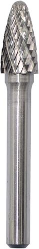SF-5 Tungsten Carbide Burr Rotary File Tree Shape Radius End Shape Double Cut for Die Grinder Drill Bits 1/4'' Inch Diameter of Shank and 1/2'' Inch Diameter of Cutter 1'' Inch Cutter Length in Kuwait