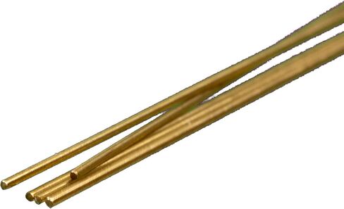 K&S 9867 Round Brass Rod, 4mm OD x 300mm Long, 3 Pieces, Made in The USA in Saudi Arabia