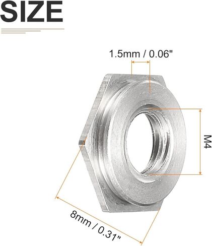 DTGN M6 x 1mm(DxP) صواميل ذاتية التثبيت - 10 عبوات - جيدة لصناعة البناء - صامولة تثبيت الضغط من الفولاذ الكربوني - فضي in Kuwait