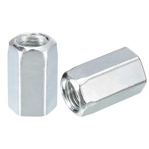 uxcell 3pcs M16x22x50mm Coupling Nuts - Galvanized Carbon Steel Hex Threaded Rod Coupler for Furniture, Electronic, Industrial