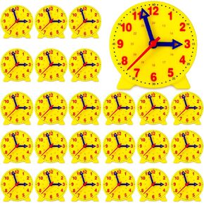 24 Pcs Teaching Clock Kit for Kids to Tell Time Teaching Clock Mini Geared Clock for Kids Basic Math Development Teacher and Classroom Supplies, 4 Inch in Saudi Arabia