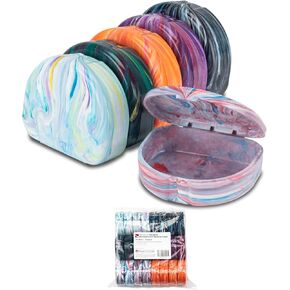 التطبيق العملي حافظات ملونة بتصميم رخامي 7086011 (عبوة من 24 قطعة) in Kuwait