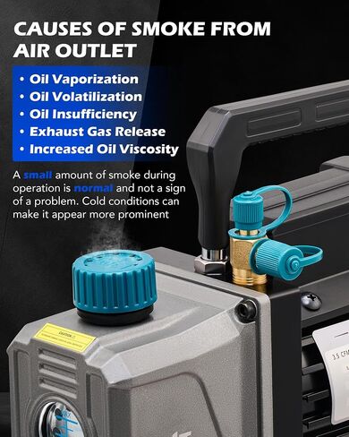 OMT 3.5cfm Vacuum Pump, 1 Stage HVAC Vacuum Pump for R12 R22 R134a R410a Systems, Small 1/4hp 38 Micron Vacuum Pump for Air Conditioner Servicing Resin Degassing and More, Oil Included in Saudi Arabia