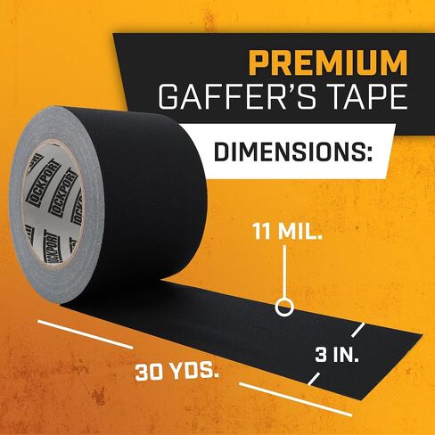 Lockport Black Gaffers Tape 30 Yards x 3 inches - 4 Pack - No Residue, Water Resistant, Non-Reflective, Easy Tear - Multipurpose - Gaff Cloth Tape in Saudi Arabia