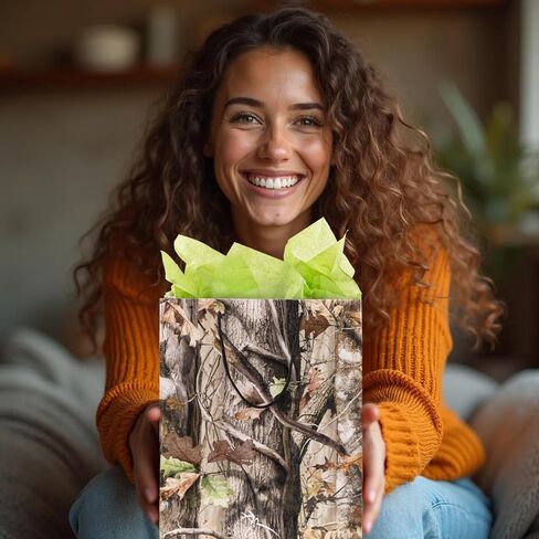 Havercamp Next Camo Party Gift Bag | 1 Count | Great for Hunter Themed Party, Camouflage Motif, Birthday Event, Graduation Party, Father's Day Celebration in Saudi Arabia