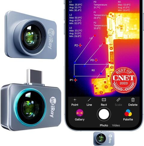 InfiRay P2 Pro Thermal Camera for iPhone, Thermal Imager with Magnetic Macro Lens, 256x192 IR High Resolution, -4℉ to 1112℉ Temperature Range, 9g Smallest Thermal Imaging Camera with 40mk for iOS in Saudi Arabia