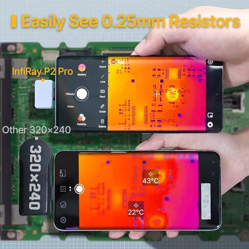 InfiRay P2 Pro Thermal Camera for iPhone, Thermal Imager with Magnetic Macro Lens, 256x192 IR High Resolution, -4℉ to 1112℉ Temperature Range, 9g Smallest Thermal Imaging Camera with 40mk for iOS in Saudi Arabia