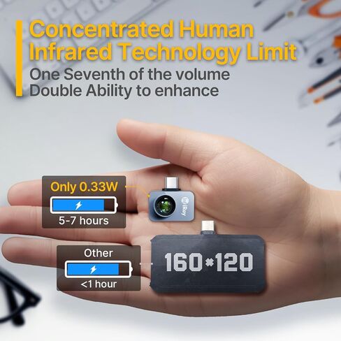 InfiRay P2 Pro Thermal Camera for iPhone, Thermal Imager with Magnetic Macro Lens, 256x192 IR High Resolution, -4℉ to 1112℉ Temperature Range, 9g Smallest Thermal Imaging Camera with 40mk for iOS in Saudi Arabia