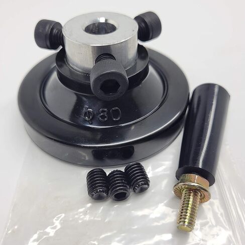 Dia.225 ملم 9 بوصة حجم L أقل من 1 بوصة لكل عمود [صنع في كوريا] عجلة يد فائقة مع عمود فولاذي، مقبض مقبض مقبض مقبض مقبض، هيكل العجلات، مجموعة برغي (1 حزمة) مخرطة طحن طاولة حفر in Kuwait