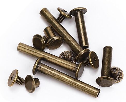SCXCLY 120pcs Chicago Screws Binding Screw Posts Assortment Kit, 6 Sizes(M5 x 6/10/15/25/30/45mm), Carbon Steel Nickel-Plated in Kuwait