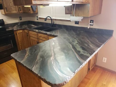 كونترتوب معطف الحجر في نهاية المطاف معطف فوقي إيبوكسي - طقم راتنجات الإيبوكسي DIY مع مقاومة إضافية للخدش ومقاومة للأشعة فوق البنفسجية لحماية سطحك! (نهاية رائعة) in Saudi Arabia