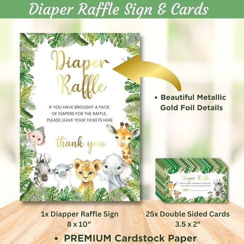 127 Pc Woodland Baby Shower Invitations For Boy And Girl With Envelopes, Baby Thank You Cards, Book Request Cards, Diaper Raffle Tickets & Sign, Guess How Many Baby Shower Game -25 Guest Set in Saudi Arabia