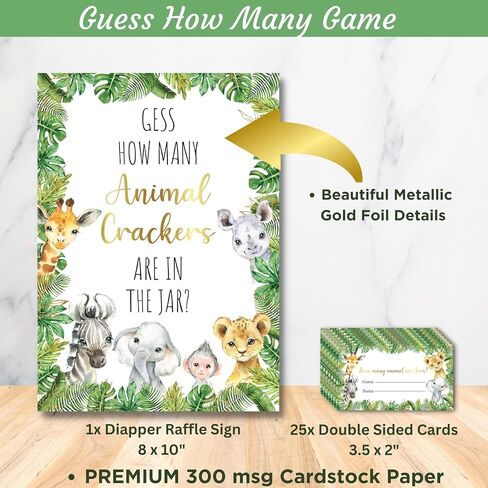 127 Pc Woodland Baby Shower Invitations For Boy And Girl With Envelopes, Baby Thank You Cards, Book Request Cards, Diaper Raffle Tickets & Sign, Guess How Many Baby Shower Game -25 Guest Set in Saudi Arabia