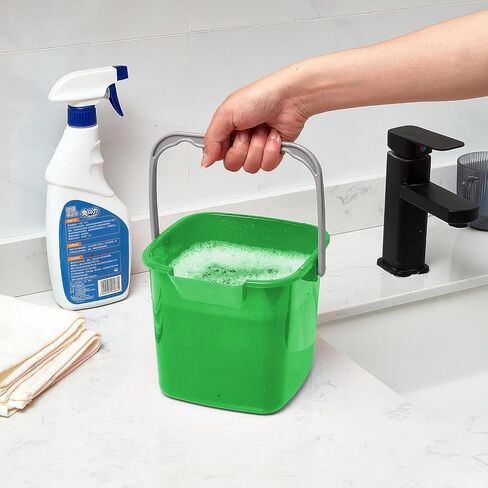 8 Pcs Red Sanitizing Bucket 3 Quart Cleaning Bucket Small Detergent Square Bucket, Spout and Handle Plastic Utility Cleaning Pail for Kitchen School Home Offices Commercial Use in Saudi Arabia