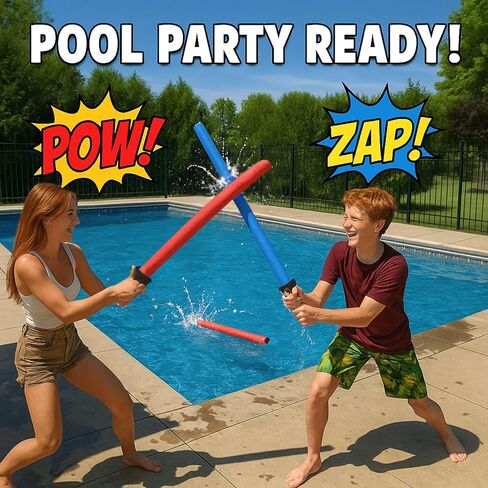 6 PCS Pool Noodles Foam Light Saber Toy Swords - Kids Bulk Party Favors - Ideal for Pools, Backyard, Summer Outdoors Play (29-Inches) in Saudi Arabia